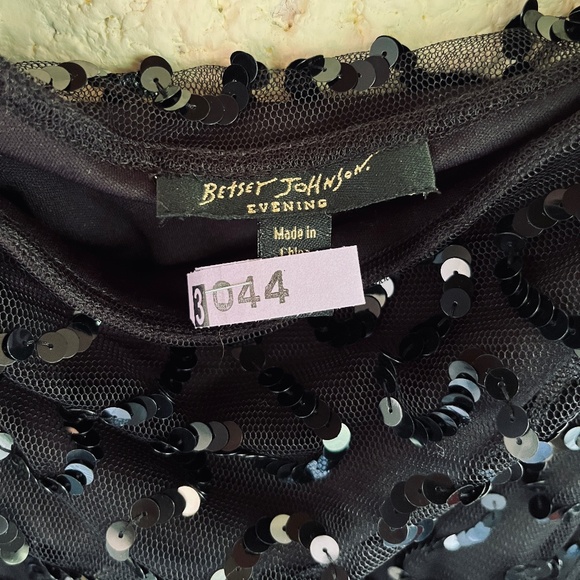 Vintage Betsey Johnson Black Sequin Mesh Flutter Two Piece - Picture 14 of 16